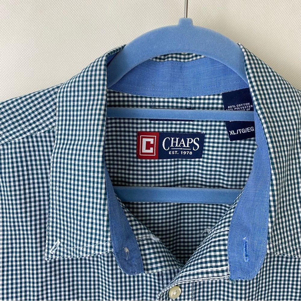 Chaps Blue Casual Button Down Shirt Relaxed Fit XL - Picture 2 of 6